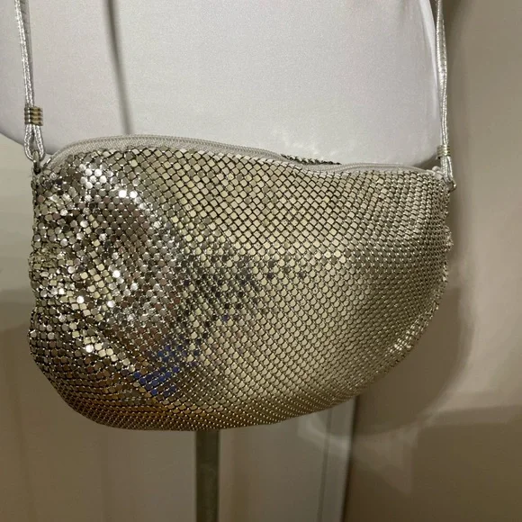 WHITING & DAVIS Vintage Silver-tone Mesh Chainmail Crossbody
